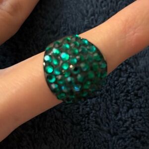 Vintage Handmade Genuine Green Emerald Setting 925 Sterling Silver Gothic Ring